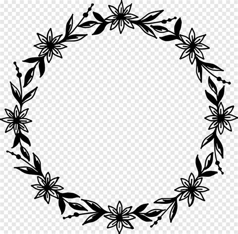 Circulo De Flores Preto E Branco Png Gratis imágenes png gráficos