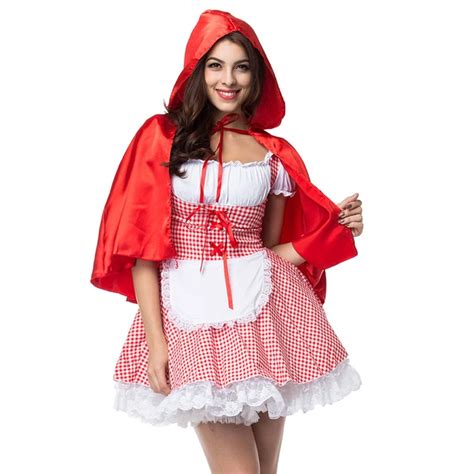 Sexy Cosplay Little Red Riding Hood Fantasy Uniforms Halloween Costumes For Women Fancy Dress