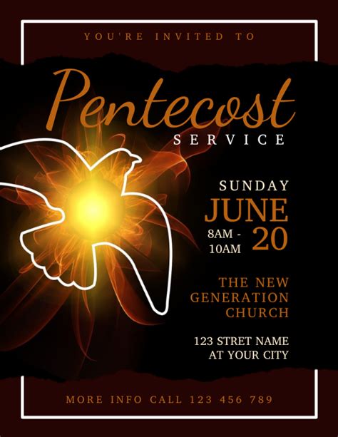 Pentecost Church Service Template Postermywall