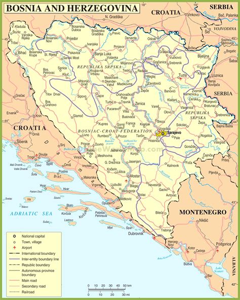 Bosnien Herzegovina Karte Städte