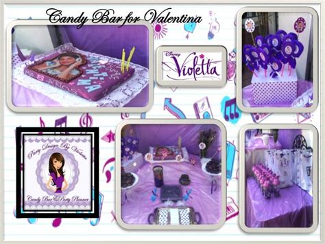 Candy Bar Violetta Disney Theme Party Mesas Dulces Cumpleaños