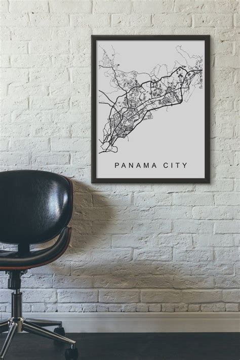 Panama Map Print Panama Poster Panama Art Panama Print Panama City Map