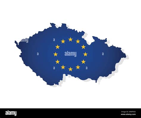Vector Illustration With Isolated Map Of Member Of European Union