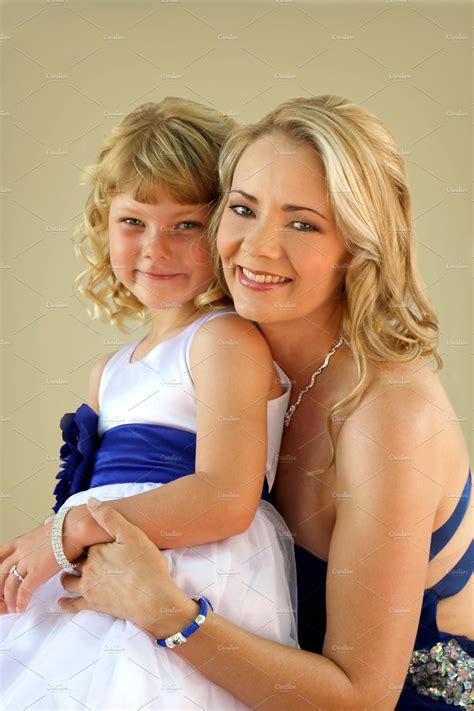lovely blond mom and daughter high quality people images ~ creative market