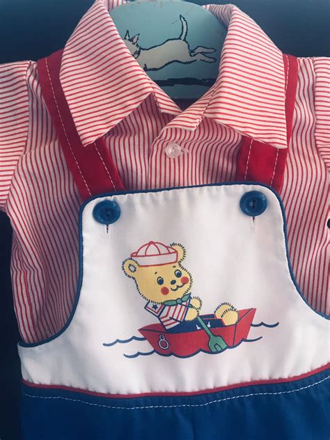 Vintage Teddy Bear Novelty Infant Overalls And Shirt Set Etsy Baby