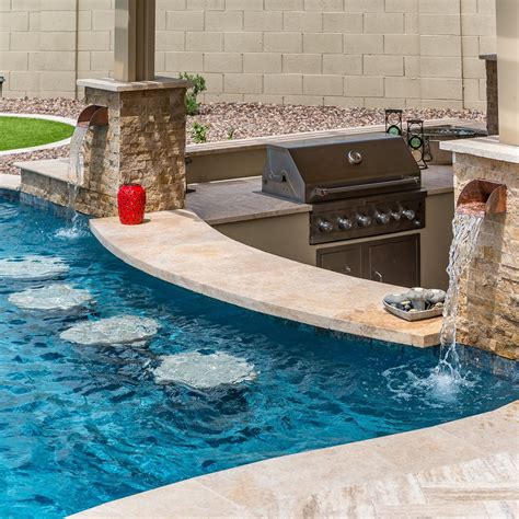 Arizona Swim Up Bar With Outdoor Kitchen Area And Scuppers