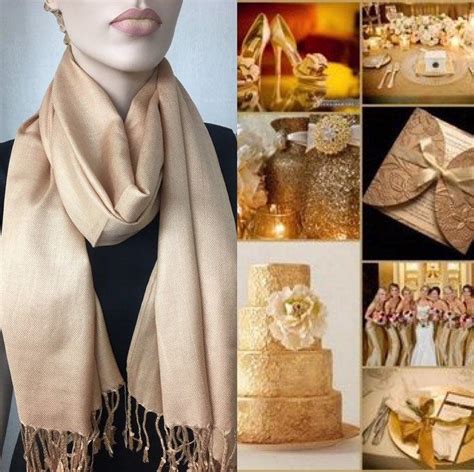 Gold Pashmina Scarf Shawl Personalized Initial Shawl Bridesmaid