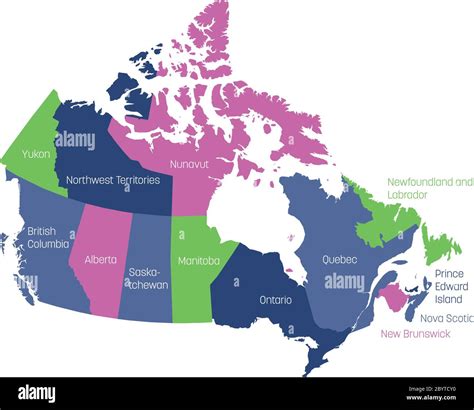 Map Of Canada Divided Into 10 Provinces And 3 Territories
