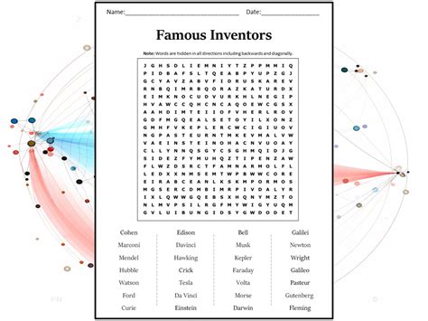 Famous Inventors Word Search Puzzle Worksheet Activity Teaching Resources