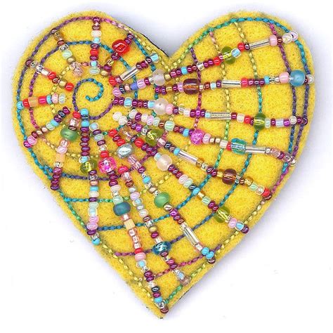 Heart 9 Felt Embroidery Heart Crafts Fabric Hearts