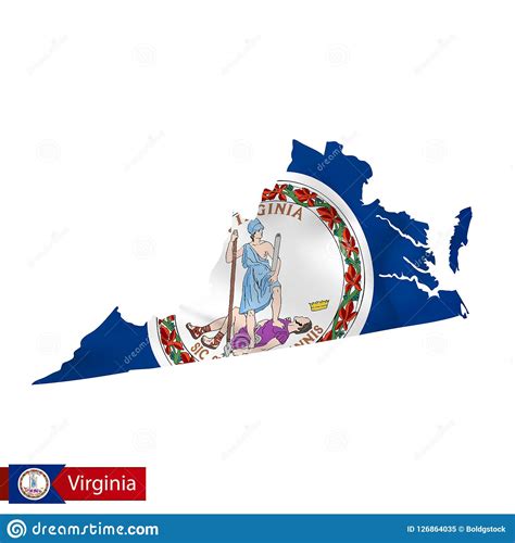 Mapa Del Estado De Virginia Con La Bandera Que Agita Del Estado De Los E E U U Ilustraci N Del