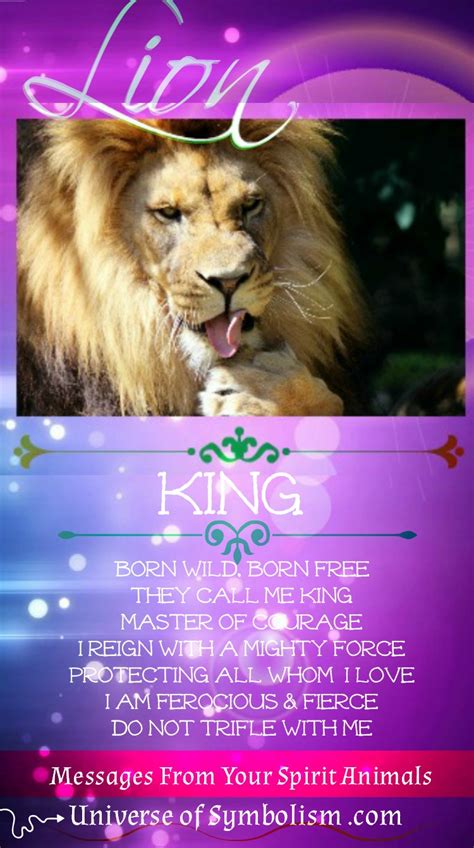 Lion Symbolism Spiritual Meaning ~ Lion Spirit Totem And Power Animal