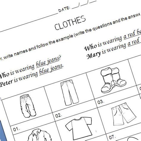 Junior Clothes And Colours Worksheet Colour And Write