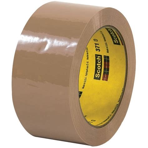 scotch 3m 371 carton sealing tape 1 9 mil 2 x 55 yds tan 6 case t901371t6pk