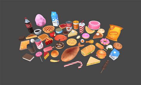 3d Model Low Poly Food Pack 3 Vr Ar Low Poly Cgtrader