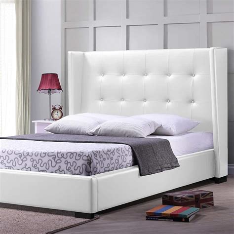 Baxton Studio Favela Contemporary White Faux Leather Upholstered King