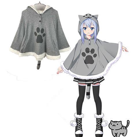 2018 Autumn Neko Atsume Cat Backyard Cosplay Cloak Cute Japanese Cartoon Warm Costume Hoodies