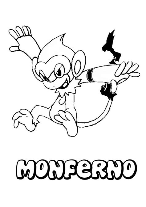 Free printable monferno pokemon coloring page for kids to download, pokemon coloring pages Monferno coloring pages - Hellokids.com