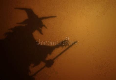 Antiga E Assustadora Sombra Da Bruxa Sombra Halloween Ilustração Stock