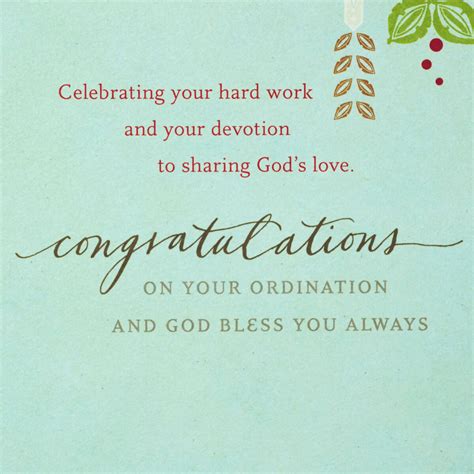 Leaf Border Ordination Congratulations Card Greeting Cards Hallmark