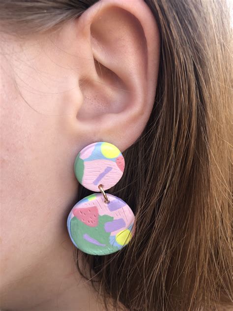 These Are Handmade Polymer Clay Earrings With A Fun And Unique