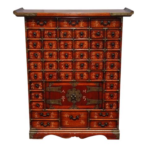 Maybe you would like to learn more about one of these? Vintage Oriental Asian Red Apothecary Cabinet Chest W 44 ...