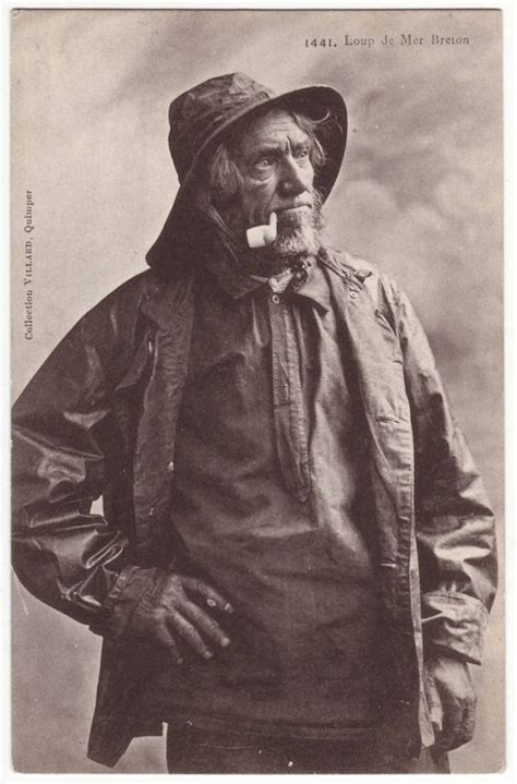 Vintage Workwear Fisherman Old Sailor French Postcard Old Man And