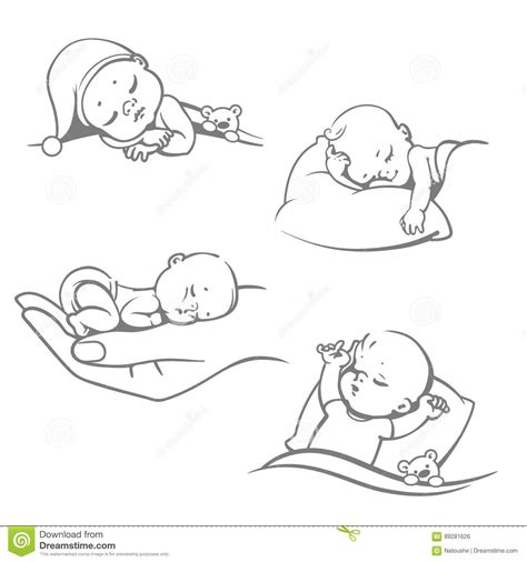 Its resolution is 960px x 546px pixels. Set with sleeping babies. stock vector. Illustration of ...