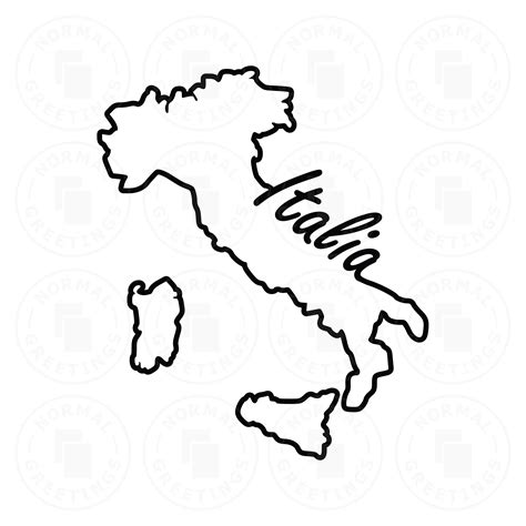 Italia Italy Map Stencil Outline Italian Flag Italian American Etsy