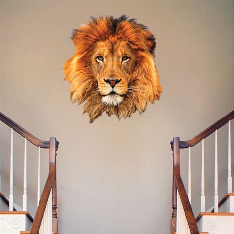 Lion Head Wall Decal Wild Animal Wall Decor Mural Sticker Bedroom Colo