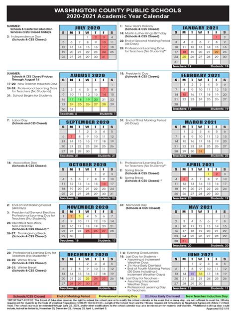Wcps Calendar Pdf Government