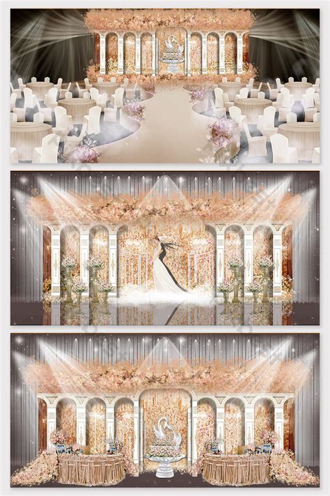 High End Champagne Gold Palace Garden Theme Wedding Effect
