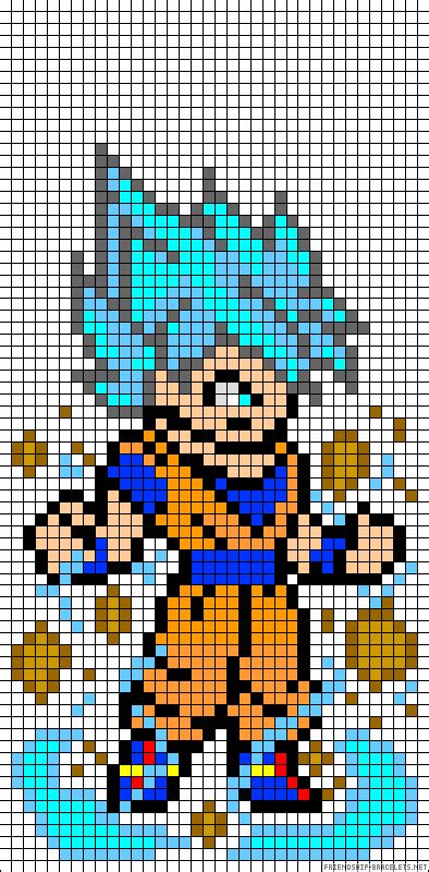 Most pixel art is created by hand, but with this guide you can learn how to easily make any image into pixel art with a few simple steps in photoshop! Goku - Dragon Ball Perler Bead Pattern | Coloriage pixel, Dessin pixel, Pixel art sangoku