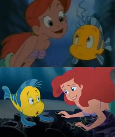 The Little Mermaid Ariel And Flounder Hug