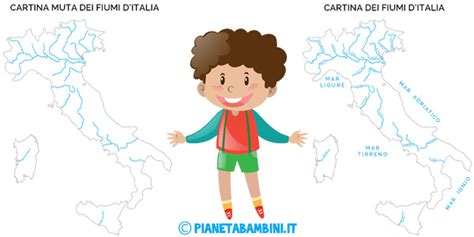 Cartina Dei Fiumi Ditalia In Versione Muta O Completa Pianetabambiniit