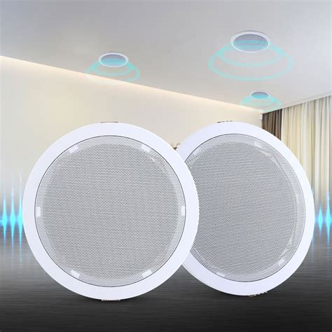 2 X 6 In Ceiling Speakers Home 80w Speaker Theatre Stereo Outdoor