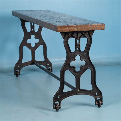 These legs are made of high quality iron.good quality, light and easy to handle so you can use it for a long time. American Oak Console Table With Antique Industrial Cast ...
