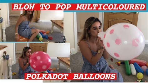 Extremely Loud Blow To Pop Multicoloured Polkadot Balloons Asmr Balloon Pop Youtube