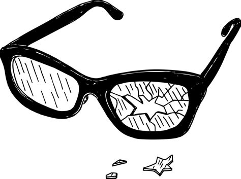 Broken Glasses Vector Sketch Illustration Old Break Glasses Glasses With Broken Glasses