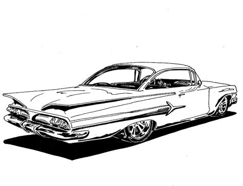 1960 Impala Drawing By Jim Porterfield