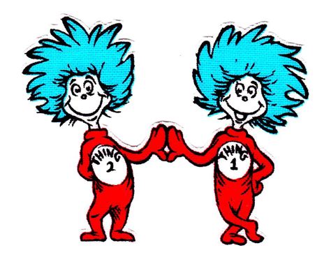 Thing 1 And Thing 2 Black And | Cat in the Hat | Pinterest