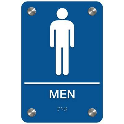 Men Restroom Signs Premium Braille Signs ADA Signs Seton Seton
