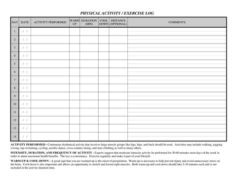 Activity Exercise Log - How to create an activity Exercise Log? Download this Activity Exercise ...