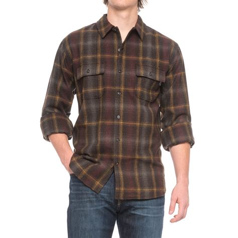 Woolrich Bering Plaid Wool Shirt For Men