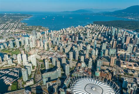 Aerial Photo Downtown Vancouver And English Bay