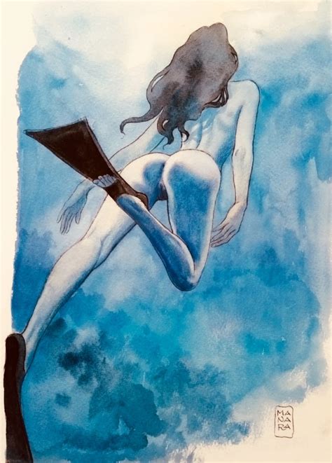 nude manara nénuphar in red raven s collectionneur comic art gallery