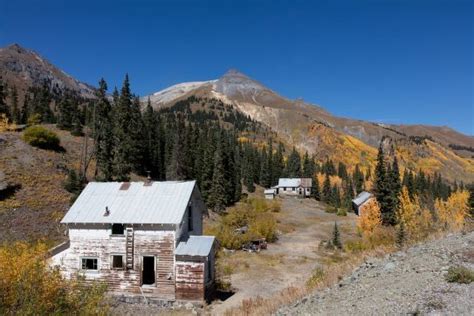 Abandoned Cabins Near The Old Mining Town Of Ironton Between Ouray And