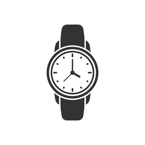 Wrist Watch Icon In Flat Style Hand Clock Vector Illustration On White