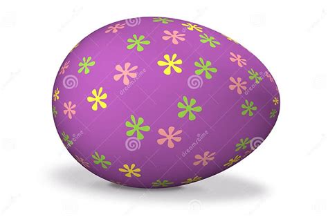 Big Purple Easter Egg With Flowers Stock Illustration Illustration Of