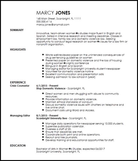 This is the most common type of cv. Free Entry Level Legal Internship Resume Template | Resume-Now
